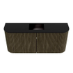 Mondiaz JOYA 93.2cm meuble de salle de bains WC - arrondis gauche et droite couleur Shadow - Vasque FAYE position Milieu 1 trou de robinet couleur Urban SW1421549