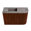 Mondiaz JOYA-DLUX Meuble de toilette 61,6cm - arrondi droit couleur Ruby - Vasque FAYE position Gauche 1 trou de robinet couleur Sombra. SW1425684