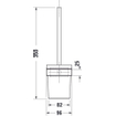 Duravit Karree closetborstelgarnituur met matglas wandmodel chroom SW55122