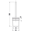 Duravit Karree ensemble balai WC avec verre mat modèle mural chrome SW55122