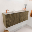 Mondiaz JOYA-DLUX 100cm meuble de salle de bains - couleur Dusk - Vasque FAYE position Gauche 1 trou de robinet couleur Opalo. SW1423314