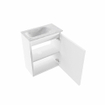 MONDIAZ TURE-DLUX Meuble toilette - 40cm - Talc - EDEN - vasque Opalo - position gauche - 1 trou de robinet SW1104154