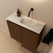MONDIAZ TURE-DLUX meuble de toilette 60cm Rust. EDEN lavabo Ostra position droite. Sans trou de robinet. SW1105050