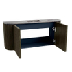 Mondiaz JOYA-DLUX 93.2cm toiletmeubel - ronding links en rechts kleur Shadow - Wastafel FAYE positie Midden Zonder kraangat kleur Sombra. SW1425240