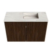 Mondiaz JOYA-DLUX Meuble de toilette 60cm - couleur Walnut - Lavabo FAYE position Droite Sans trou de robinet couleur Ostra. SW1422588