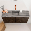 Mondiaz JOYA-DLUX 80cm meuble de toilette - couleur Walnut - Vasque FAYE position Milieu Sans trou de robinet couleur Sombra. SW1424717