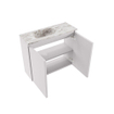 MONDIAZ TURE-DLUX Meuble de toilettes 60 cm Cale. EDEN vasque Glace position gauche. Sans trou de robinet. SW1103165
