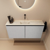 MONDIAZ TURE-DLUX Meuble toilette - 100cm - Plata - EDEN - vasque Ostra - position centrale - sans trou de robinet SW1105006