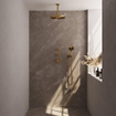 BRAUER Gold Edition Regendoucheset inbouw - hoofddouche 30cm - plafondarm - 3 gladde knoppen - inclusief inbouwdeel - handdouche rond 3 standen - PVD - geborsteld goud SW547711