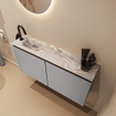 MONDIAZ TURE-DLUX 100cm toiletmeubel Plata. EDEN wastafel Glace positie links. Met 1 kraangat. SW1103475