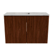 Mondiaz JOYA-DLUX 60cm meuble de salle de bains WC - couleur Ruby - Vasque FAYE position Gauche 1 trou de robinet couleur Glace. SW1423532