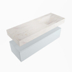 Mondiaz ALAN-DLUX Ensemble de meuble - 130cm - meuble - Clay mat - 1 tiroir - Lavabo Cloud Ostra suspendu - vasque droite - 1 trou de robinet - Beige SW807800