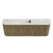 Mondiaz JOYA-DLUX Meuble de salle de bains 123.2cm - arrondis gauche et droite couleur Dusk - Vasque FAYE position Milieu Sans trou de robinet couleur Ostra. SW1423458