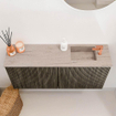 Mondiaz JOYA-DLUX 90cm meuble de salle de bains - couleur Shadow - Lavabo FAYE position Droite 1 trou de robinet couleur Saba. SW1425123
