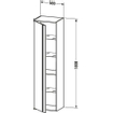 Duravit Ketho Armoire colonne haute 50x180x36cm gauche graphite 0300860