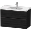 Duravit D-Neo Ensemble de meubles avec meuble sous-lavabo avec 2 tiroirs avec softclose 100x20x48cm avec lavabo chêne noir mat SW642217