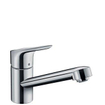 Hansgrohe Focus mitigeur monocommande de cuisine 1 trou 100 avec bec rotatif à 360°, chromé SW454529