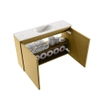 MONDIAZ TURE-DLUX Meuble toilette - 80cm - Oro - EDEN - vasque Ostra - position centrale - sans trou de robinet SW1104961