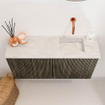 Mondiaz JOYA-DLUX Meuble de toilette 80cm - couleur Shadow - Vasque FAYE position Droite Sans trou de robinet couleur Ostra. SW1423005