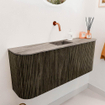 Mondiaz JOYA-DLUX Meuble de toilette 103,2 cm - arrondis gauche et droite couleur Shadow - Vasque FAYE position Milieu Sans trou de robinet couleur Oza SW1425105