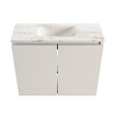 MONDIAZ TURE-DLUX Meuble toilette - 60cm - Linen - EDEN - vasque Frappe - position centrale - sans trou de robinet SW1102842