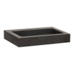 BRAUER Lava wastafel - 60x46x10cm - 1 wasbak - 0 kraangaten - natuursteen - basalt antraciet SW6634