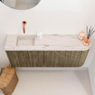 Mondiaz JOYA-DLUX 101.6cm toiletmeubel - ronding rechts kleur Dusk - Wastafel FAYE positie Links Zonder kraangat kleur Nata. SW1425936
