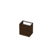 INK Wastafelonderkast - 60x45x65cm - 2 lades - greeploos - met houten keerlijst - MFC - Koper eiken SW693042