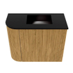 Mondiaz JOYA 51.6cm toiletmeubel - ronding links kleur Oak - Wastafel FAYE positie Rechts 1 kraangat kleur Urban. SW1421266