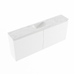 MONDIAZ TURE-DLUX Meuble toilette - 120cm - Talc - EDEN - vasque Opalo - position centrale - sans trou de robinet SW1104141