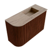 Mondiaz JOYA-DLUX Meuble de salle de bains - 61.6cm - arrondi gauche couleur Ruby - Vasque FAYE position Droite Sans trou de robinet couleur Saba SW1426266