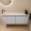 MONDIAZ TURE-DLUX meuble de toilettes 120 cm Plata. EDEN lavabo Ostra position gauche. Avec 1 trou de robinet. SW1105009