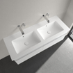 Villeroy & Boch Venticello Double lavabo à poser sur meuble - 1300 x 500 x 170 stone white mat (blanc) CeramicPlus - avec trop-plein SW209621