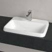 Villeroy & boch architectura lavabo à encastrer 60x45x17cm rectangle 1 trou pour robinet sans trou de trop-plein céramique blanche alpin brillante SW762313