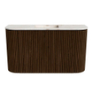 Mondiaz JOYA-DLUX Meuble de toilette 73.2cm - arrondi gauche et droite couleur Noyer - Vasque FAYE position Milieu Sans trou de robinet couleur Frappe SW1416815