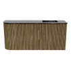 Mondiaz JOYA-DLUX Meuble de salle de bains - 91,6cm - arrondi gauche couleur Dusk - Vasque FAYE position Droite Sans trou de robinet couleur Lava SW1423258
