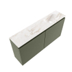 MONDIAZ TURE-DLUX Meuble toilette - 100cm - Army - EDEN - vasque Frappe - position droite - sans trou de robinet SW1102654