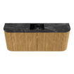 Mondiaz JOYA-DLUX 103.2cm toiletmeubel - ronding links en rechts kleur Oak - Wastafel FAYE positie Midden Zonder kraangat kleur Lava. SW1422112