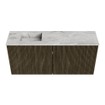 Mondiaz JOYA-DLUX 90cm meuble de salle de bains - couleur Shadow - Vasque FAYE position Gauche Sans trou de robinet couleur Glace SW1422798