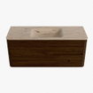 Mondiaz CIRO-DLUX Ensemble de meubles de salle de bains - 120x45x50cm - Vasque solid surface Arena - 1 lavabo au milieu - 1 perçage pour robinet - 2 tiroirs - Noyer SW1530419