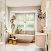 MONDIAZ VICA Ensemble meuble de salle de bains - 100cm - sous-meuble rosee - 2 tiroirs - lavabo cloud à droite - sans trous de robinet - version haute 60cm - talc SW1083288