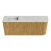 Mondiaz JOYA-DLUX 101.6cm toiletmeubel - ronding rechts kleur Oak - Wastafel FAYE positie Links 1 kraangat kleur Opalo. SW1422207