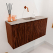 Mondiaz JOYA-DLUX 80cm meuble de toilette - couleur Ruby - Vasque FAYE position Milieu Sans trou de robinet couleur Saba SW1425588
