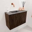 Mondiaz JOYA-DLUX 60cm toiletmeubel - kleur Walnut - Wastafel FAYE positie Links Zonder kraangat kleur Sombra. SW1424719
