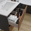 Adema Industrial 2.0 ensemble de meubles de salle de bain 60x45x55cm 1 vasque en céramique blanche sans trou de robinetterie armoire de toilette noire bois/noir SW857187