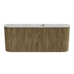 Mondiaz JOYA-DLUX 103.2cm toiletmeubel - ronding links en rechts kleur Dusk - Wastafel FAYE positie Midden 1 kraangat kleur Glace. SW1423199