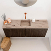 Mondiaz JOYA-DLUX Meuble de toilette 100cm - couleur Walnut - Vasque FAYE position Milieu Sans trou de robinet couleur Arena SW1424339