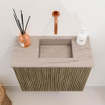 Mondiaz JOYA-DLUX 50cm meuble de toilette - couleur Dusk - Lavabo FAYE position Droite Sans trou de robinet couleur Saba. SW1426043