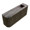 Mondiaz JOYA-DLUX 91.6cm meuble de salle de bains - arrondi gauche couleur Shadow - Vasque FAYE position Droite 1 trou de robinet couleur Sombra. SW1425235
