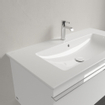 Villeroy & Boch Venticello Lavabo pour meuble avec lavabo au centre 100x50cm avec 1 trou pour robinetterie (et 2 trous perçables) avec trop plein blanc 1025120